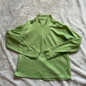 Patagonia Quarter Zip Pullover Green Lightweight Hiking Outdoor Size Small